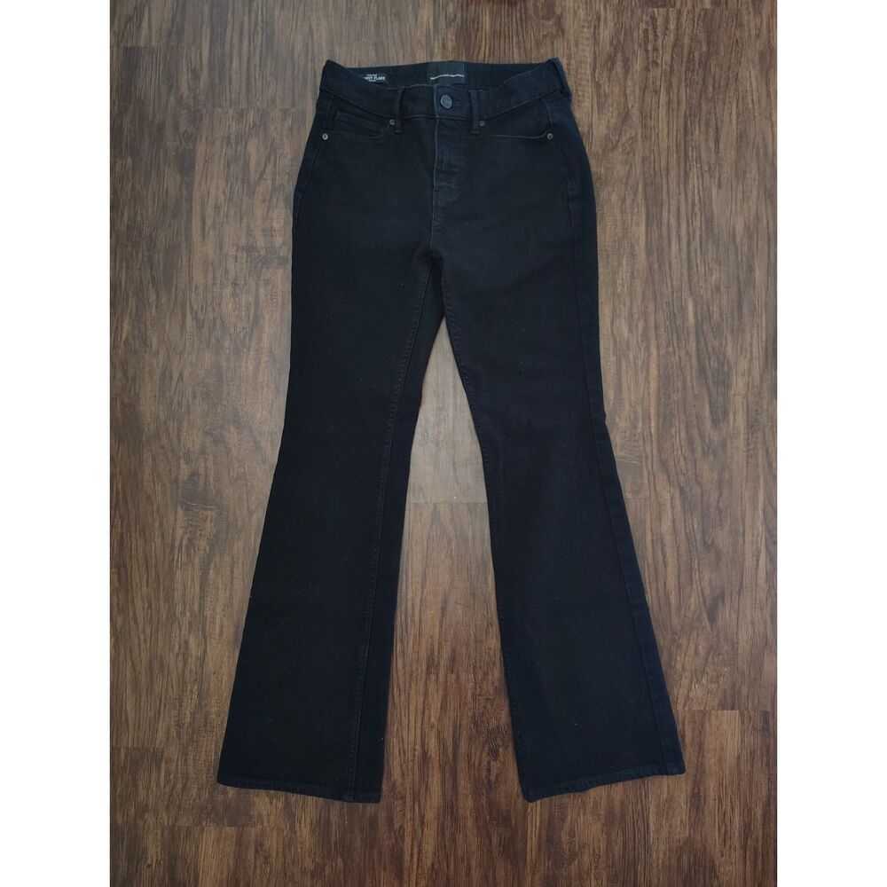 White House Black Market Black High Rise Skinny Flare Sculpt Jeans Size 0S - Picture 2 of 5
